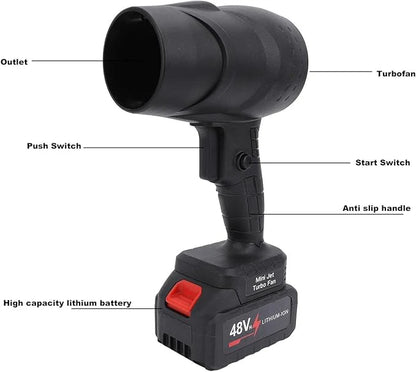 48V – Compact Lithium Turbo Blower with Handheld Power'' *TurboJet Mini Blower – 48V Lithium-Powered Handheld Air Force"