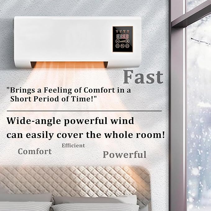 Portable Air Conditioner - 2025 New Wall Mounted Wireless Mini Cooling Unit Fan - USB Rechargeable - No Drilling Installation - Instant Cooling Table Fan - for Bedroom Kitchen Office